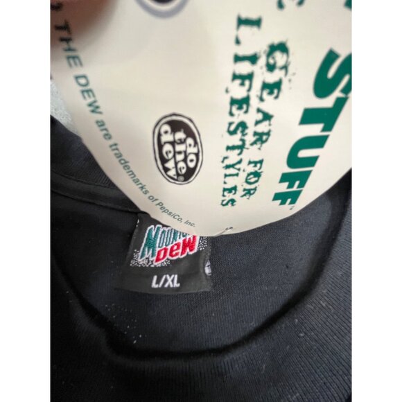 Vintage Mountain Dew Mens Black L/XL Shirt Made In USA Do The Dew - Picture 4 of 10